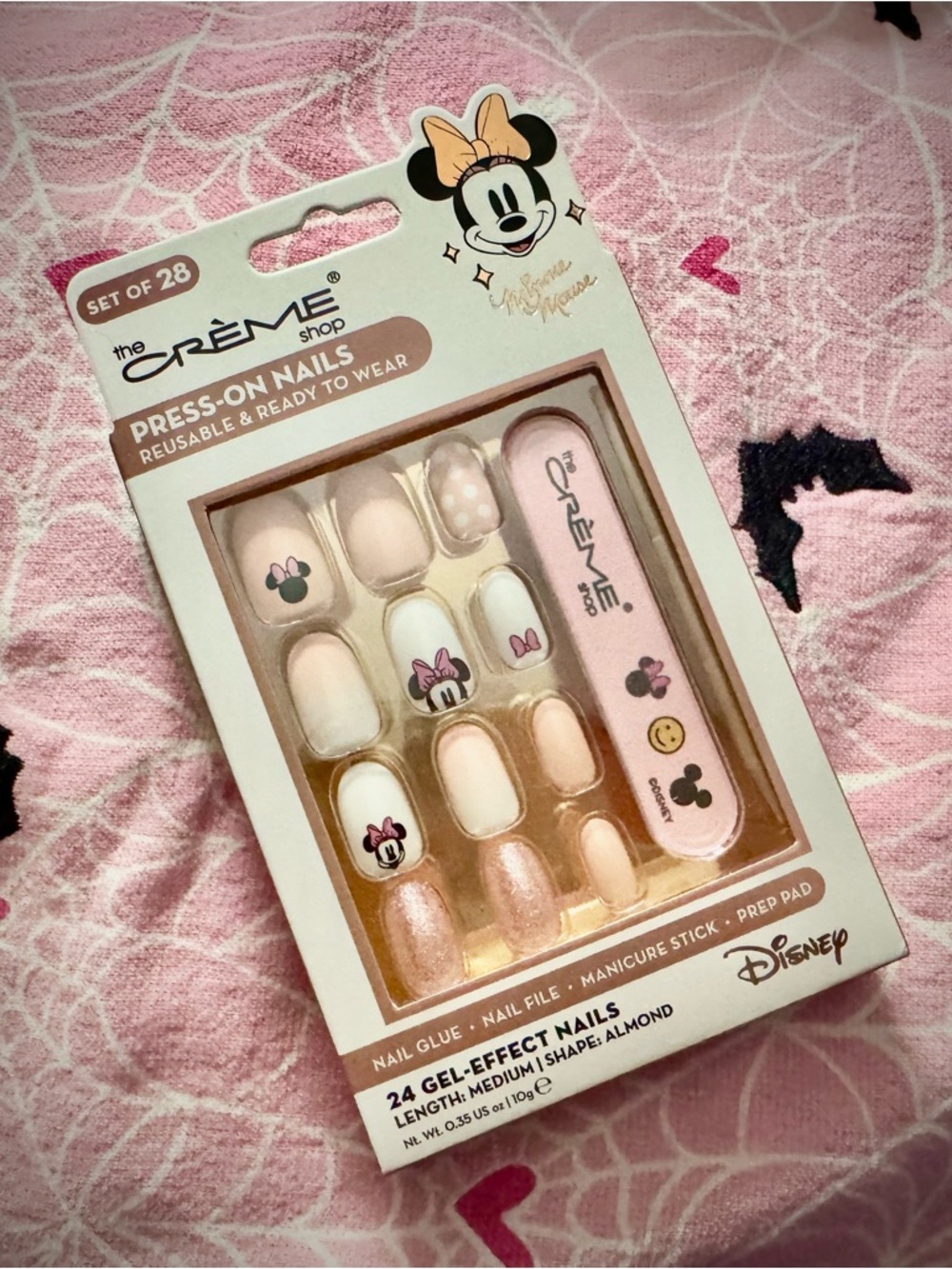 The Crème Shop x Disney Minnie Mouse Almond Pink Press-On Nails - 28 Pack